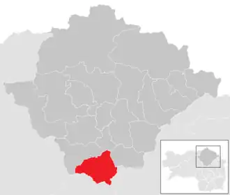 Lage der Gemeinde Pernegg an der Mur im Bezirk Bruck-Mürzzuschlag (anklickbare Karte)