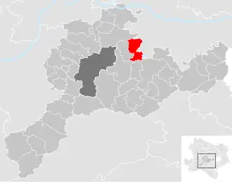 Lage der Gemeinde Perschling im Bezirk St. Pölten-Land (anklickbare Karte)