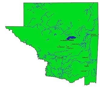 Karte des Petén mit Sayaxché