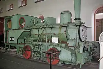 Pfälzische T1 Schaidt (Baujahr: 1892) im Schuppen des Eisenbahnmuseums in Neustadt/Weinstraße.
