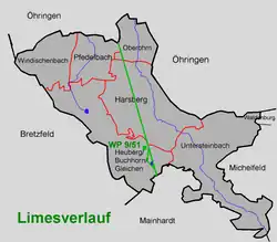 Der Limesverlauf in Pfedelbach