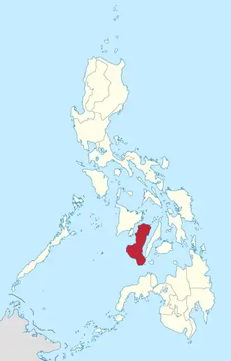 Lage des Bezirkes Negros Island Region innerhalb der Philippinen
