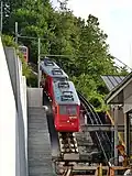 Zwei Triebwagen Bhe 1/2 in der Talstation Alpnachstad