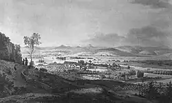 Ansicht des Schlosses Pillnitz mit Englischem Garten