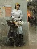 Blumenmädchen (1908) von Mykola Pymonenko