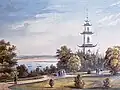 Lithografie des Parks 1845