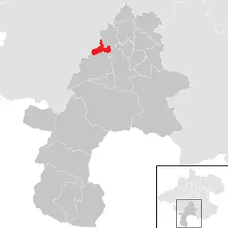 Lage der Gemeinde Pinsdorf im Bezirk Gmunden (anklickbare Karte)