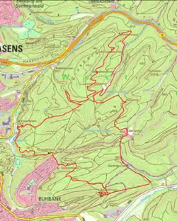 Karte des Wanderweges