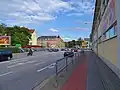 Pirna: Blick auf den Kreuzungsbereich der Dresdner Straße mit der Maxim-Gorki-Straße / Dippoldiswalder Straße (Aufnahme 2015)