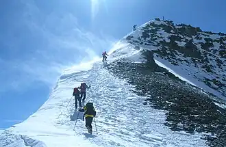 Der Gipfelaufbau des K2