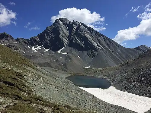 Piz Linard, aus westlicher Richtung vom Vereinapass aus betrachtet.