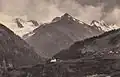 Piz Medel und Piz Cristallina auf einer Ansichtskarte von 1912