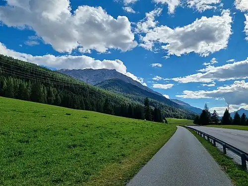 Piz Mezzaun, von Zuoz aus fotografiert