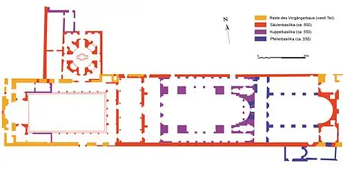 Plan der Marienkirche in Ephesos, 4. bis 6. Jh.