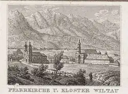 Pfarrkirche und Kloster Wiltau, 19. Jh.