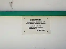 Gedenkplakette zum 100. Geburtstag von José Bento Pessoa am 7. März 1974