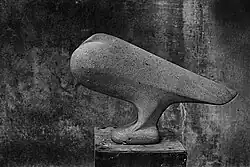 Fotografie von Saebens: Plastik Taube von Bildhauer Peter Lehmann, Worpswede, Oktober 1965