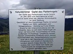 Hinweistafel Naturdenkmal