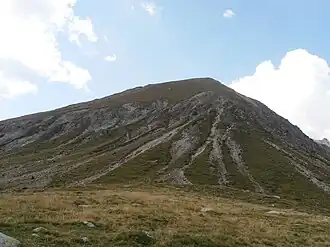 Die Hochplattspitze vom Missensteiner Joch aus.