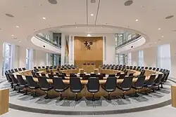 Plenarsaal des Landtags Rheinland-Pfalz im sanierten Deutschhaus in Mainz