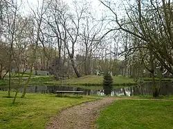 Wallteich mit Insel in Pobles