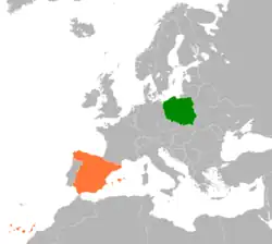 Lage von Polen und Spanien