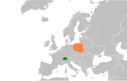 Lage von Schweiz und Polen