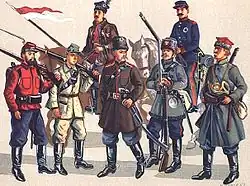 Polnische Kämpfer im Jahr 1863