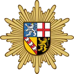 Logo der Polizei Saarland mit Polizeistern