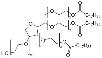 Struktur von Polysorbat 65 w + x + y + z = 20