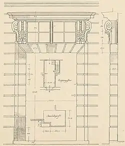 Zeichnung des Portals, 1915