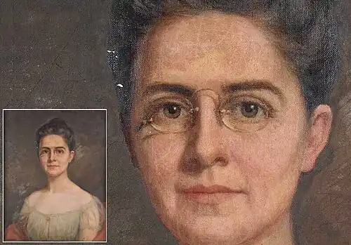 Dame mit randlosem Kneifer (um 1890)