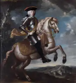 Porträt des Grafen Franz Roman Spaur zu Pferd aus dem Ulrich-Saal (unbekannter Autor, 1744)