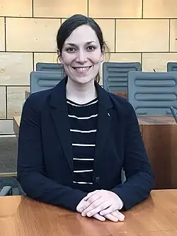 Heike Wermer im Plenarsaal des Düsseldorfer Landtags.