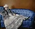 Mme Manet auf blauem Sofa
