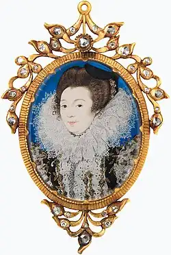 Nicholas Hilliard: Portrait of a Woman, 1597, Vellum (47 × 39 mm)