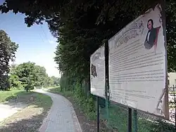 Gedenktafel in Poturzyn. Chopin besuchte Woyciechowski dort auf dessen Hof.