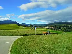 Wiesenflächen, wie sie das obere Nonstal, hier bei Romeno, kennzeichnen