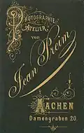 Carte de Visite, Rückseite, um 1900