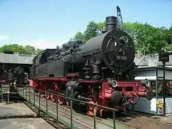 Dampflok 93 230, Preußische T 14, auf der Drehscheibe
