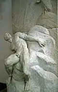 Der gefesselte Prometheus. Marmorskulptur von Reinhold Begas, um 1900. Akademie der Künste, Berlin