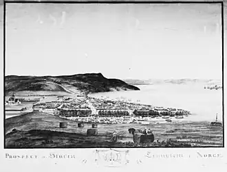 Prospekt von Trondheim um 1820