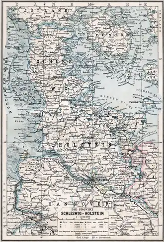 Karte der Provinz Schleswig-Holstein