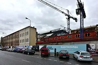 Bauarbeiten am Maschinenhaus und einem ehemaligen Verwaltungsgebäude, 2018