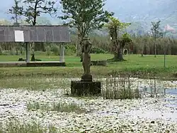Statue von Dewi Danu, die einen Wasserkrug trägt