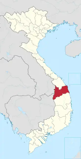 Karte von Vietnam mit der Provinz Quảng Ngãi hervorgehoben