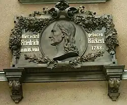 Gedenktafel am Geburtshaus Friedrich Rückerts am Markt