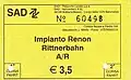 Rückfahrkarte der SAD Nahverkehr AG aus dem Jahr 2007 zu 3,50 Euro