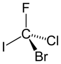 Strukturformel von Bromchlorfluoriodmethan