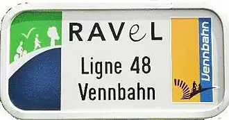 Vennbahnradweg Beschilderung auf dem Teilstück St. Vith-Aachen
